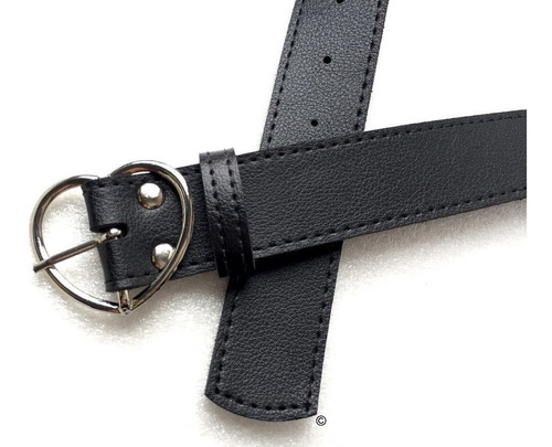 Cinto Feminino De Corino Fivela De Coração Cor Preto Tamanho P