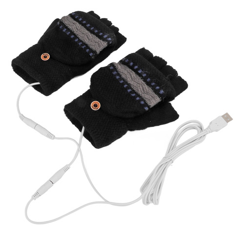 1 Par De Guantes Térmicos Usb Para Tejer Sin Dedos