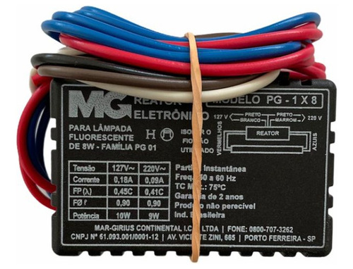 Reator Eletrônico Para  Lampada T5  Uvc 8 W Bivolt