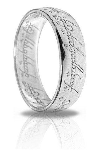 Anillo Argolla Lord Of The Rings Grabado Laser En Plata .925