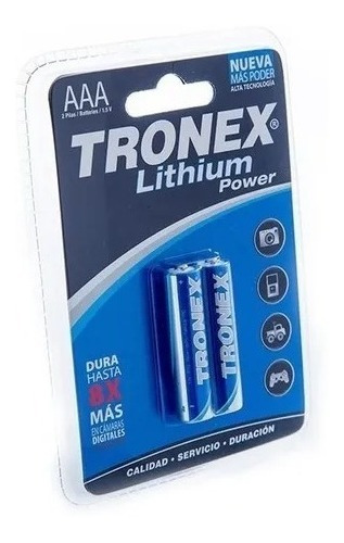 Par Pila Bateria Lithium Alcalina Tronex Aaa 1.5v Fr03 X2 