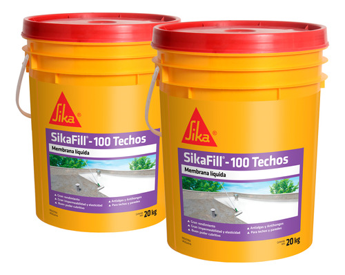 Sikafill-100 Techos Membrana Líquida Sika 20 + 20 Kg +brocha
