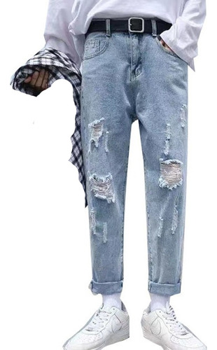Jeans De Moda Para Hombre, Pantalones De Mezclilla Casuales,