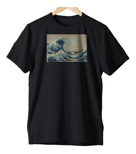 Imagem 1 de 2 de Camiseta Algodão Grande Onda De Kanagawa Hokusai Aesthetic