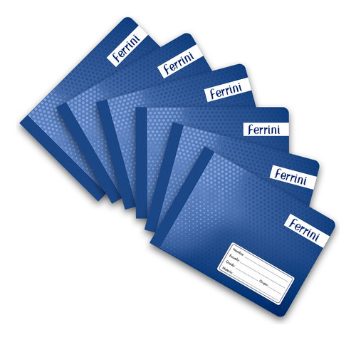 Cuadernos Cosidos Italiano Ferrini Libreta 100h C7 6-pack Color Azul