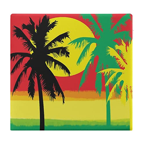 Palm Trees In Jamaica Colors Seat Cushion With Memory Foam B