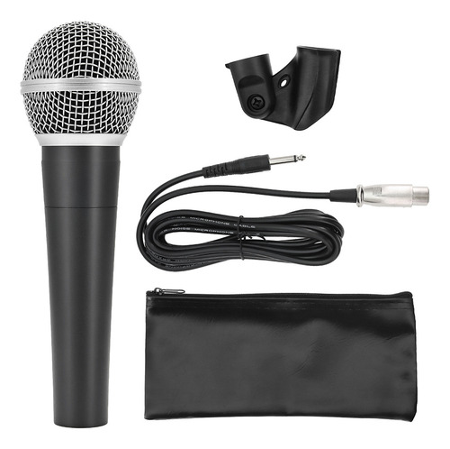Micrófono De Karaoke Cardioide, Dinámico Y Profesional Color Negro