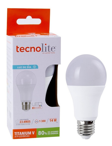 Foco Led Bombilla Titanium5 E27 14w 100-240v 6500k Tecnolite