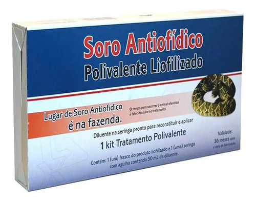 Soro Antiofidico 50ml Lema Picada De Cobra Em Animais