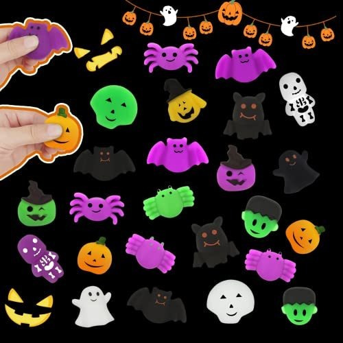 Leetous Halloween Mochi Squishy Toys Bulk 24 Pcs, Fcxdt