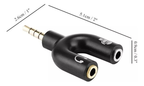 Divisor Sonido Microfono Audifono Adaptador 3.5 Mm Audio Pc