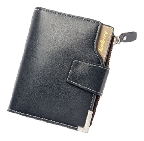 Cartera Calidad Premium Para Hombre Baron Piel Sintetico Color Azul Marino Diseño De La Tela Liso