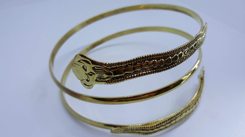 Bracelete Pulseira Retrô Banhado A Ouro Prata Cobra  2 Peças