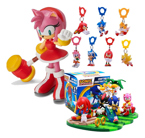 Kit Sonic: Boneco Amy + Chaveiro + Mini Figura - Dc Toys