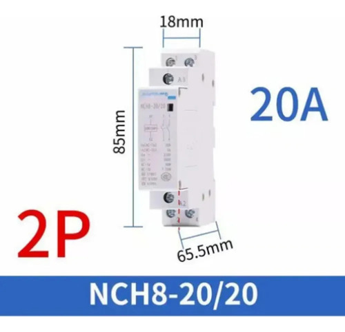 Contactor Modular 230vac 20a, 4kw Ac1, 2na