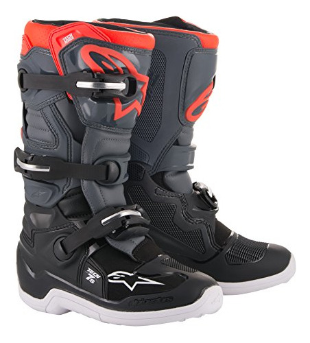 Botas Alpinestars Para Niños Gris-rojo Youth Tech 7s Gris Ro