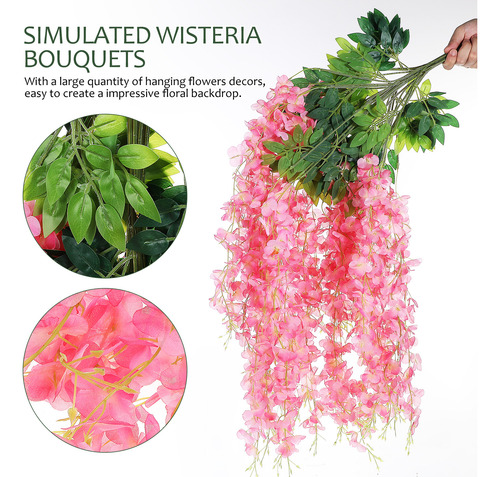 12 Piezas De Simulación De Wisteria/129