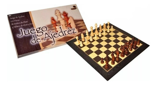 Juego De Ajedrez C/fichas De Madera Bisonte Intergames 9828