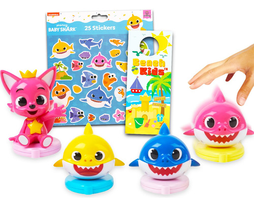 Baby Shark Toy Vehicles For Kids - Bundle De 4 Pc Con Set De