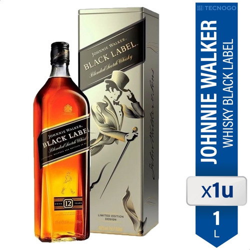  Whisky Johnnie Walker Black Label Negro Lata Ed. Limitada