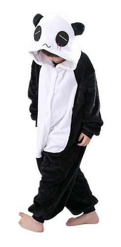 Imagen 2 de 6 de Pijama Kigurumi Polar Oso Panda Para Niños Y Niñas