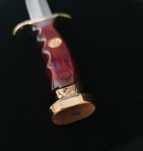 Imagen 3 de 9 de Cuchillo Bowie 100mm Dorado C/funda Marca Muela