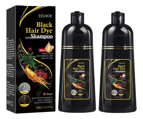 Champú Instantáneo Para Teñir El Cabello, 2 Unidades, Con Co