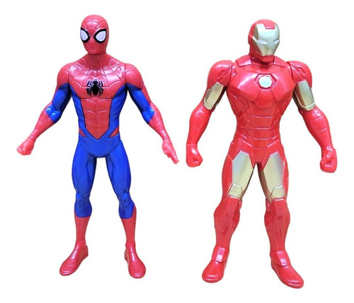 Figuras De Accion X2 Spiderman Y Iron Man 23 Cm Shp