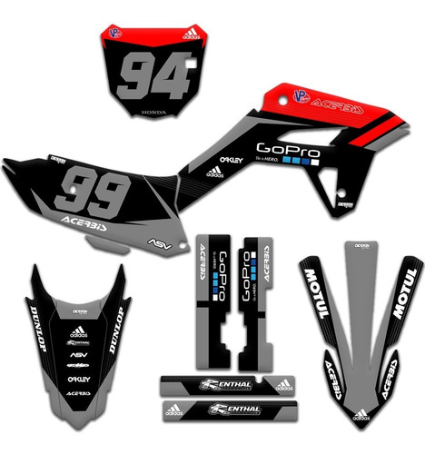 Kit Adesivo Gráfico Honda Crf 250f Amx F21 2021 0.20mm