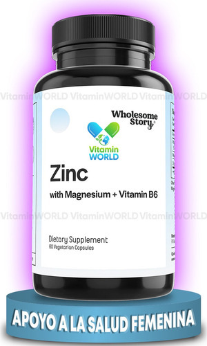 Wholesome Story Zinc Vitamina B6 Magnesio 60 Capsulas Vegana Sabor Sin Sabor