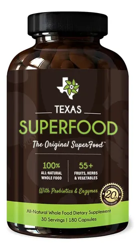 Suplemento Texas Superfood Original Superfood 180 Cápsulas