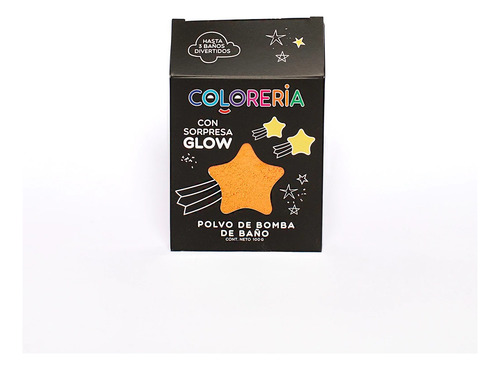 Polvo De Bomba De Baño Sorpresa Glow Sales 120g Coloreria Ed Fragancia naranja 100 gr