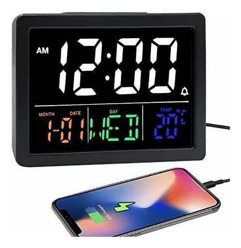 Reloj De Alarma Digital, Con Pantalla De Tiempo Led G7xht