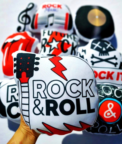Souvenir Rock & Roll  Almohadón Cumpleaños Tema Elección