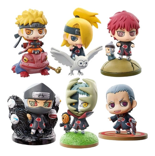 Set De Figuras Naruto Con Cajas/ 6 Unidades