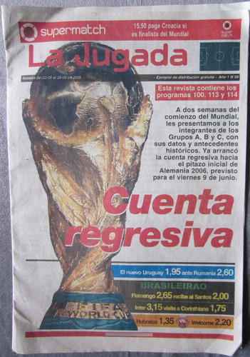 Revista De Apuestas Supermatch Mundial Alemania 2006 Futbol