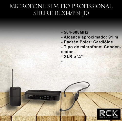 Microfone Sem Fio Profissional Shure Blx14/p31-j10