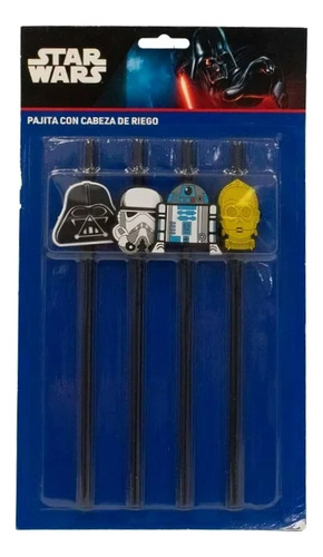 Star Wars Popotes De Metal Con Cabeza De Riego 12 Popotes