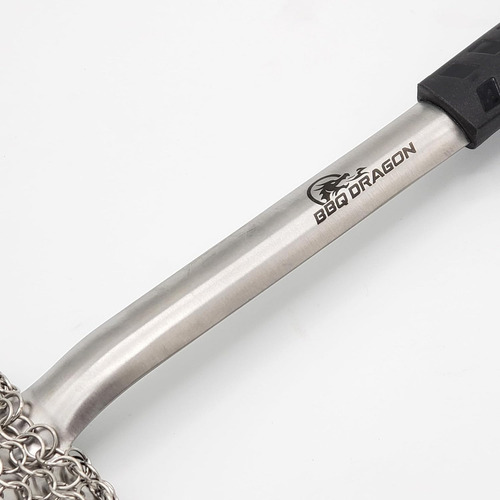 Raspador De Parrilla Bbq Dragon Chainmail De Acero Inoxidable, Raspador De Grasa Para Asadores, Sin Cerdas, Resitente.