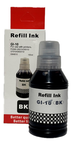 1 Tinta Negra Generica Para Canon G7010 Gm2010 G6010 G5011