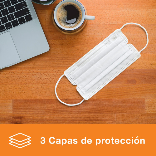 Imagen 6 de 9 de Mascarilla Desechable 3m Nexcare X50 Unidades Talle Unico