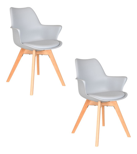 Silla De Comedor Eames Tulip Set X2 Unid Plos Cocina/comedor