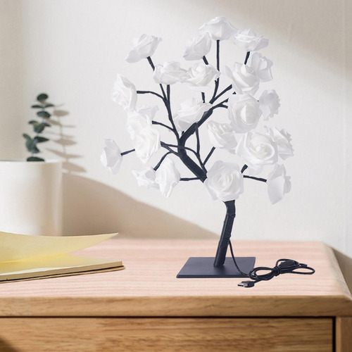 Lámpara De Escritorio Con Luz De Árbol De Flor Rosa Led,