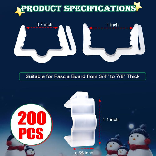 Hangers De Luz De Navidad Clips De Pulgada De Fascia Clips G