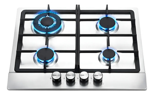 Anafe A Gas Empotrable Con 4 Hornallas Moderno Acero Inoxida Color Acero Inoxidable