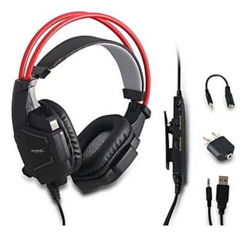 Auricular Gamer Dobe Pc Xbox Ps4 Ps5 Nintendo Mercadotechno Color Negro