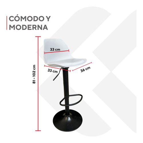 Set De 4 Sillas Tipo Banco Giratorios Para Barra Desayunador Estructura de la silla Blanco mate
