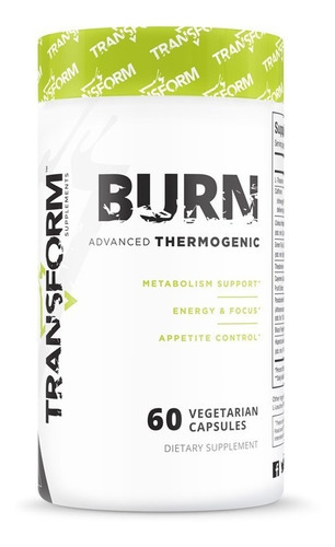 Transform Burn Thermogenic  60 Caps Cafeina Teanina Sabor Sin Sabor