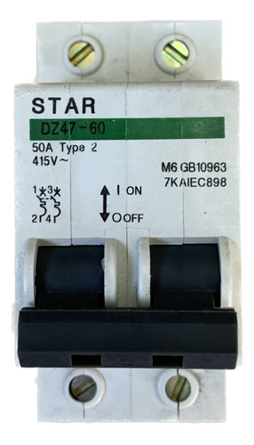 Llave Térmica Bipolar Interruptor 2 Polos X 32 40 50 63 Amp