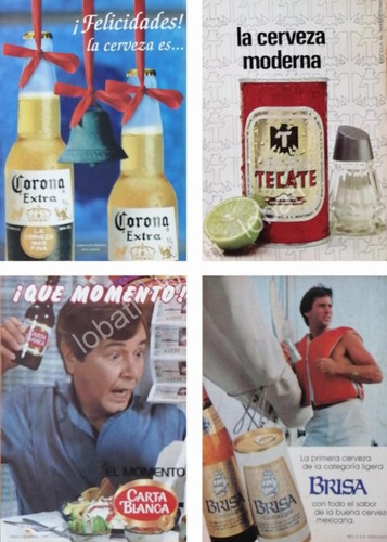 Cartel Retro Set De 4 S Retro Cervezas Varias Años 70s 209